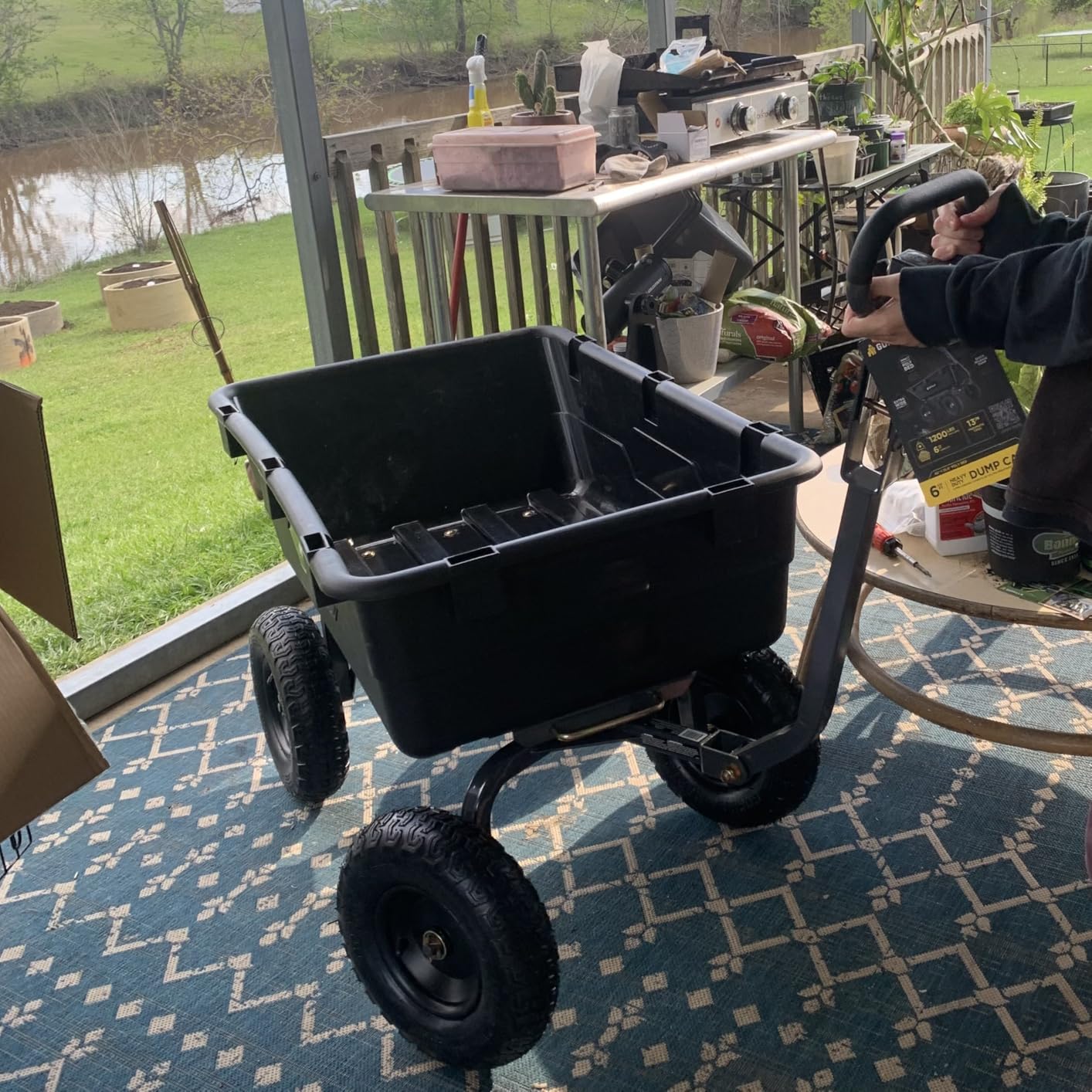 Gorilla Carts Poly Dump Cart, 1200 lb. Capacity, 6 Cu Ft with Quick-Release Dump customer photo 2