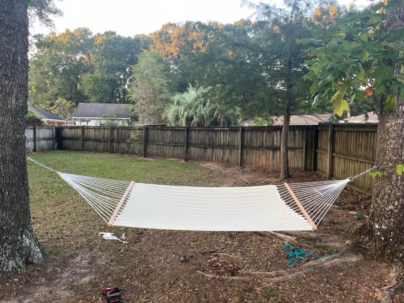 Lazy Daze 12FT Double Quilted Hammock with Spreader Bar for Outside Natural | 2 Person Heavy Duty Hammock with Detachable Pillow and Carabiners for Outdoor Backyard Poolside, 450lbs Weight Capacity customer photo 2
