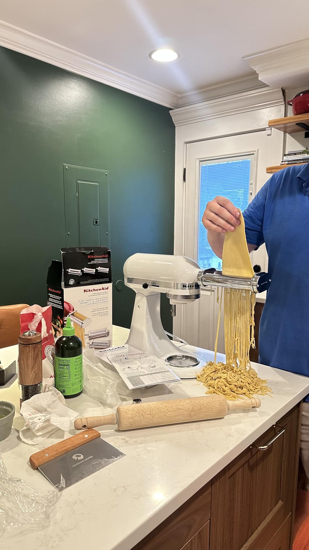 KitchenAid KSMPRA 3-pc Pasta Roller/Cutter Set for KitchenAid Stand Mixers | Fits all Household KitchenAid Stand Mixers, Stainless Roller and cutters, Easy to Clean with cleaning brush customer photo 2