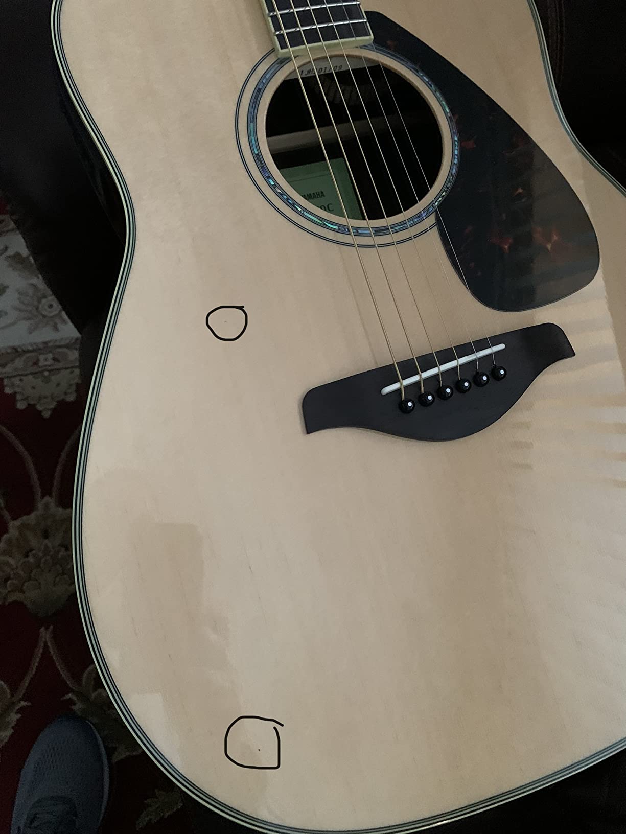 Yamaha FGX830C Solid Top Cutaway Acoustic-Electric Guitar, Natural customer photo 1