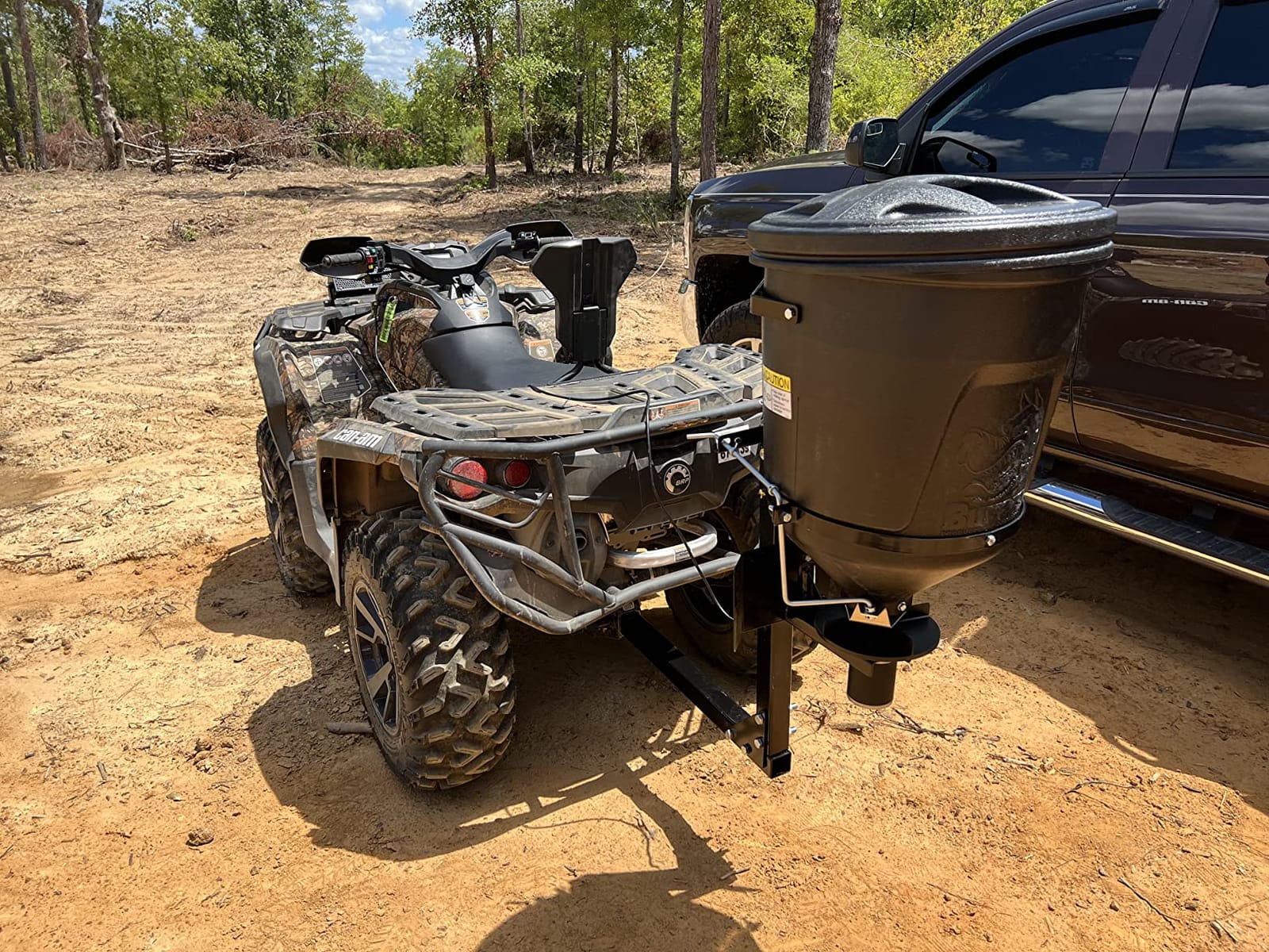 Buyers Products UTVS16 UTV/ ATV Broadcast Spreader, 150 lb Capacity, Receiver Hitch Mount, for Salt, Grass, Seed, Fertilizer & Feed, Adjustable Flow Gate, 12V Motor, Poly Hopper w/ Lid, All‑Season Use customer photo 1