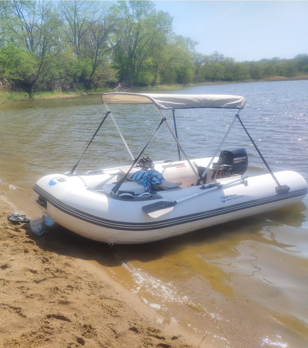 Killer Whale 10.8' Inflatable Dinghy | Aluminum Floor Dinghy with Durable Heat-Welded PVC | 5 Person Inflatable Dinghy | 15HP Motor Ready | Rigid aluminum hard floor | 1,268 lb max load customer photo 2