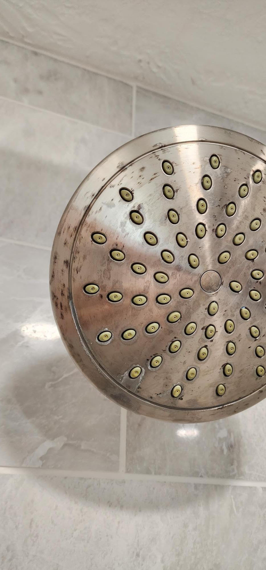 Moen Brushed Nickel 8-Inch Fixed Single Function Round Wide Rainshower Showerhead, 2.5 GPM, 6345BN customer photo 2