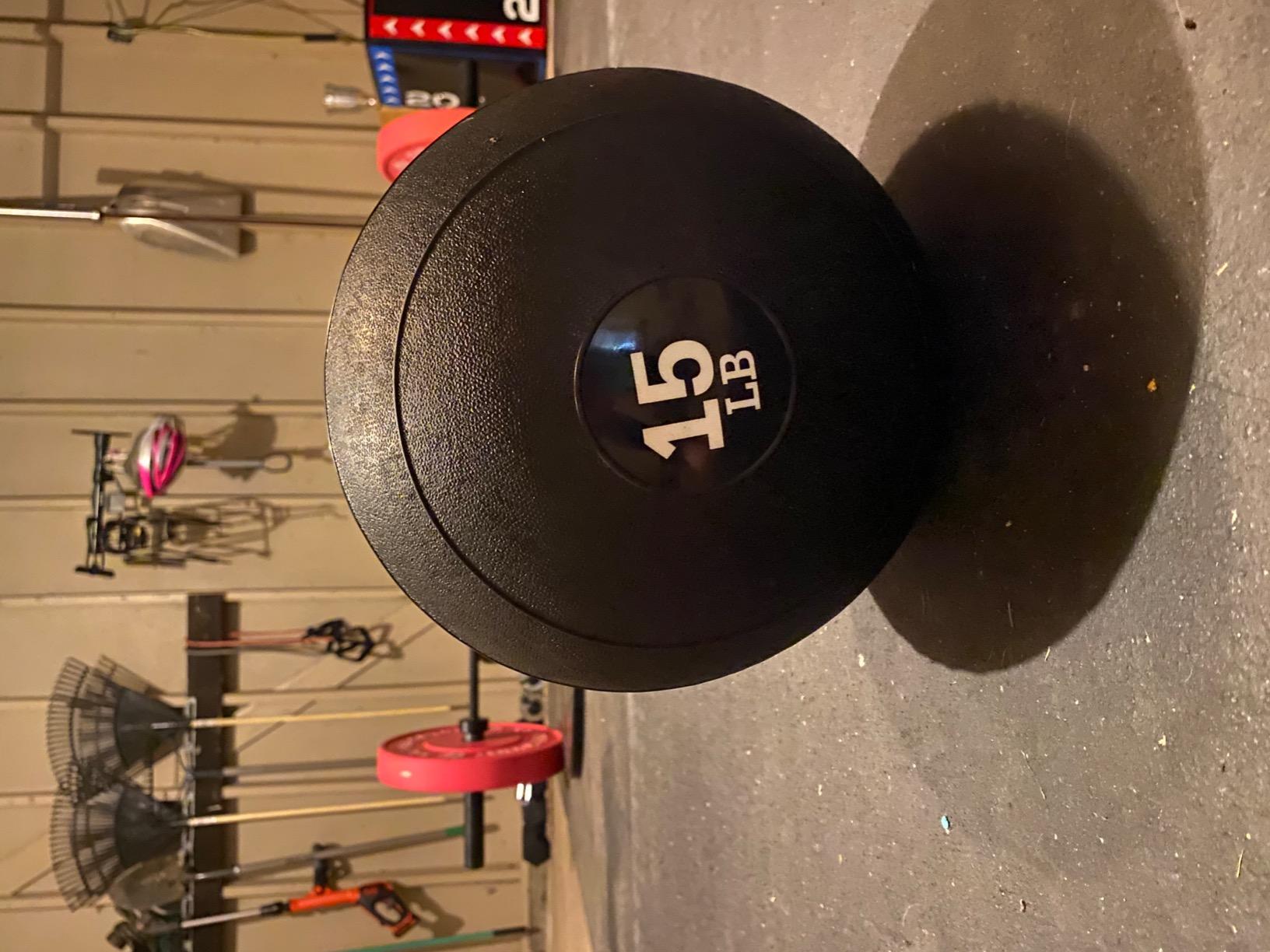 Titan Fitness Rubber Slam Ball, Dead Weight Ball Absorbs Impact, Minimal Bounce, Textured Surface for Strength and Conditioning, Cardio Workouts, Full Body Workout customer photo 1