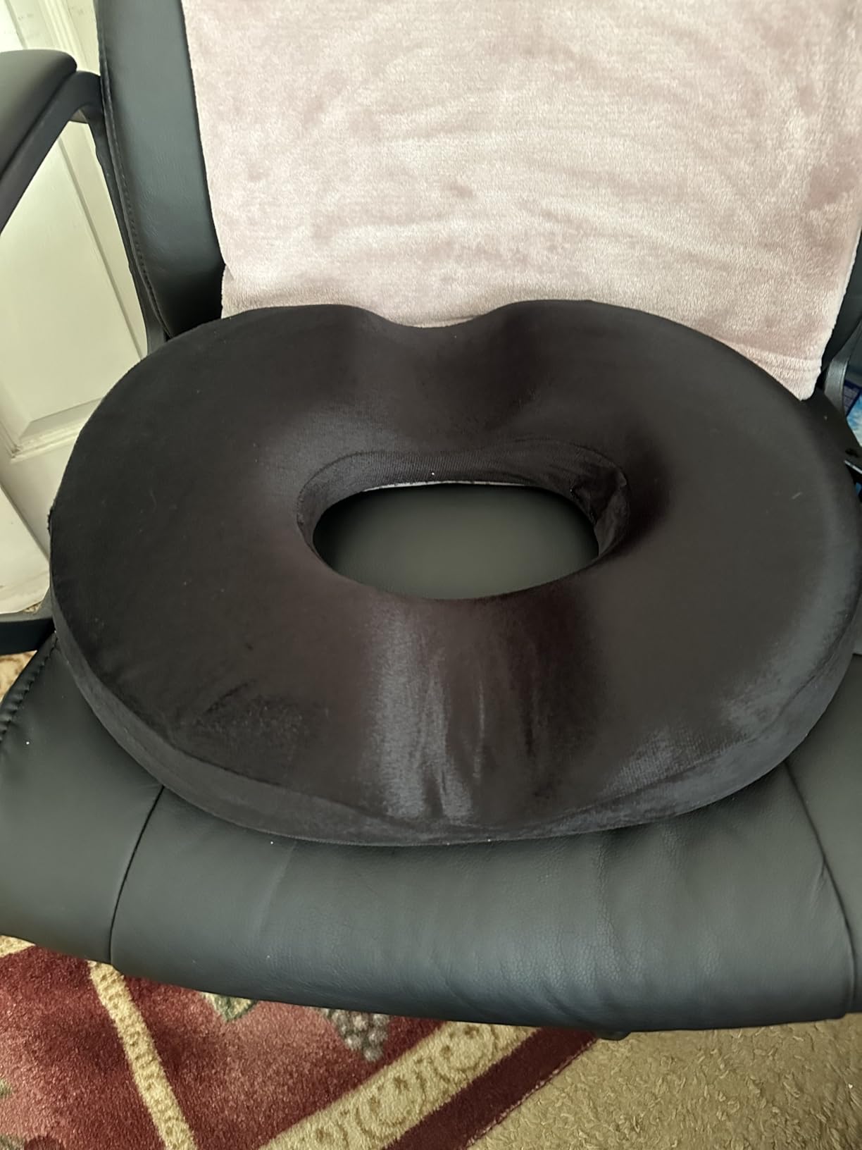 PT ENDORSED Donut Pillow for Tailbone Pain Relief Cushion - Coccyx & Hemorrhoid Pillow for Sitting - Donut Seat Cushion for Pressure Relief, Prostate, Postpartum, Pressure Sores, Lifting Cushions customer photo 1