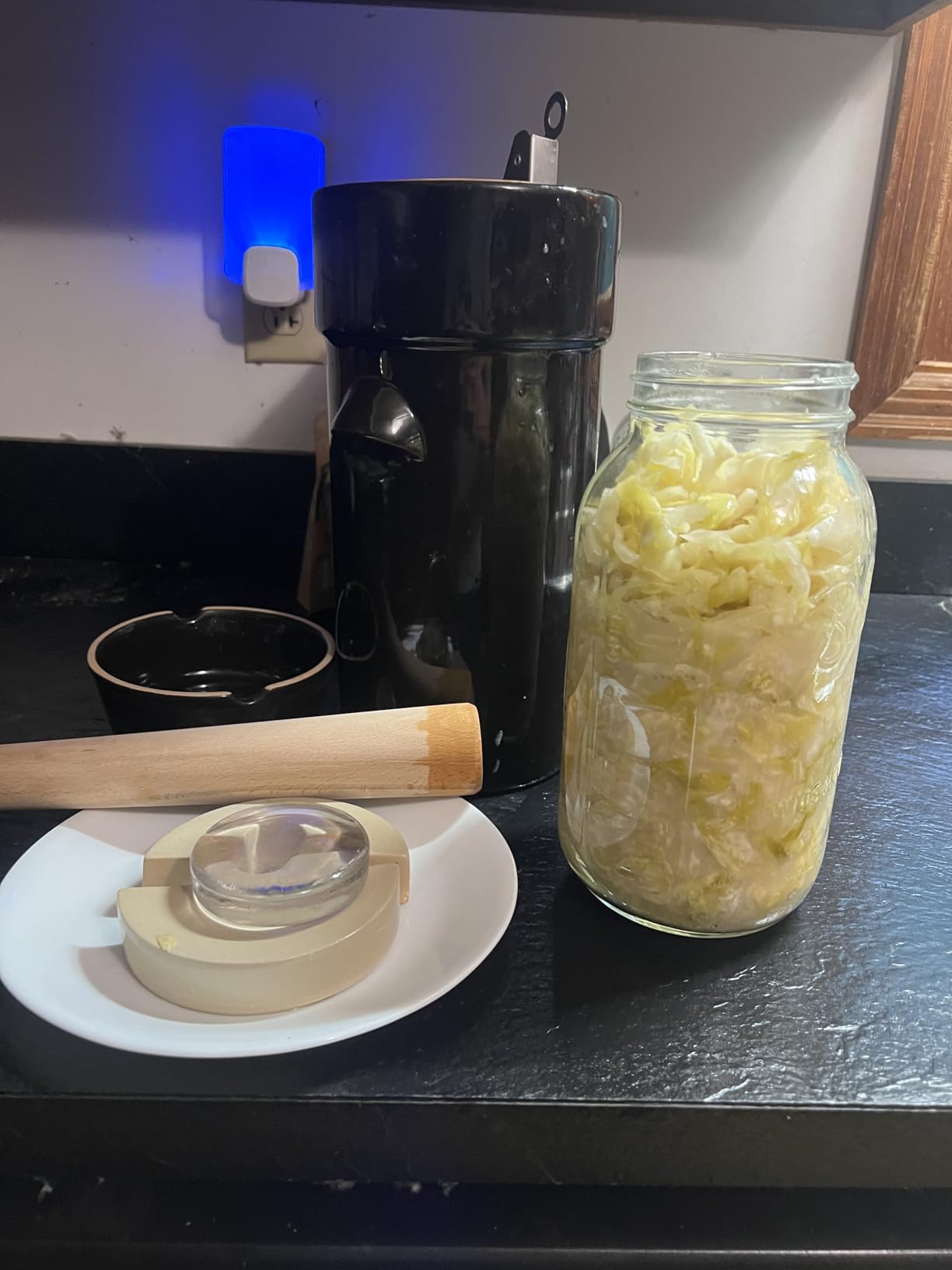 Fermentation Crock 1 Gallon - Sauerkraut Crock with Lid, Weights & Pounder | Ceramic Fermenting Crock Kit for Pickling Cabbage Kimchi Vegetables - 4 Liter Fermentation Jar - Stoneware Pickle Pot customer photo 2