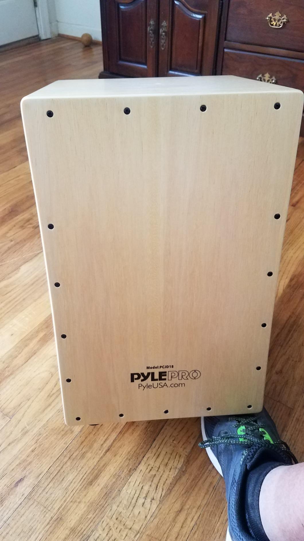 Pyle Jam - Wooden Cajon - Handcrafted Stringed Lightweight Percussion Box With Internal Guitar Strings, Rubber Capped Feet, Suitable For All Ages customer photo 2