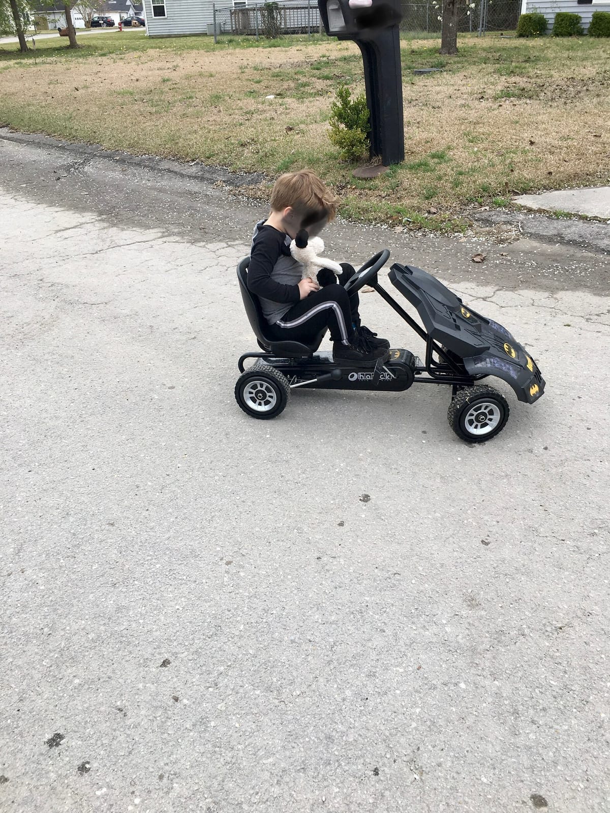 hauck Batmobile Pedal Go Kart, Superhero Ride-On Car for Kids, Black | Outdoor Ride-On Bicycle Cart with Rubber Tires for Boys and Girls with Adjustable Bucket Seat and Handbrake customer photo 2