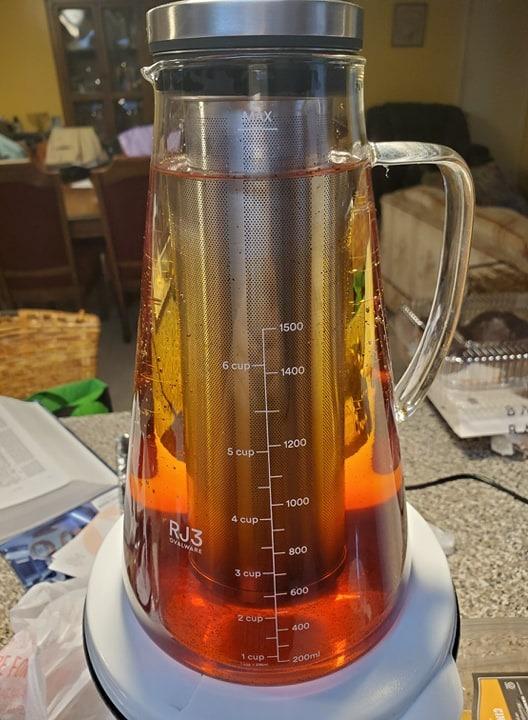 OVALWARE Airtight Cold Brew Coffee Maker with Tea Infuser & Spout 1.5L/51oz | Borosilicate Cold Brew Coffee & Iced Tea Maker with Removable Strainer & Spout customer photo 1