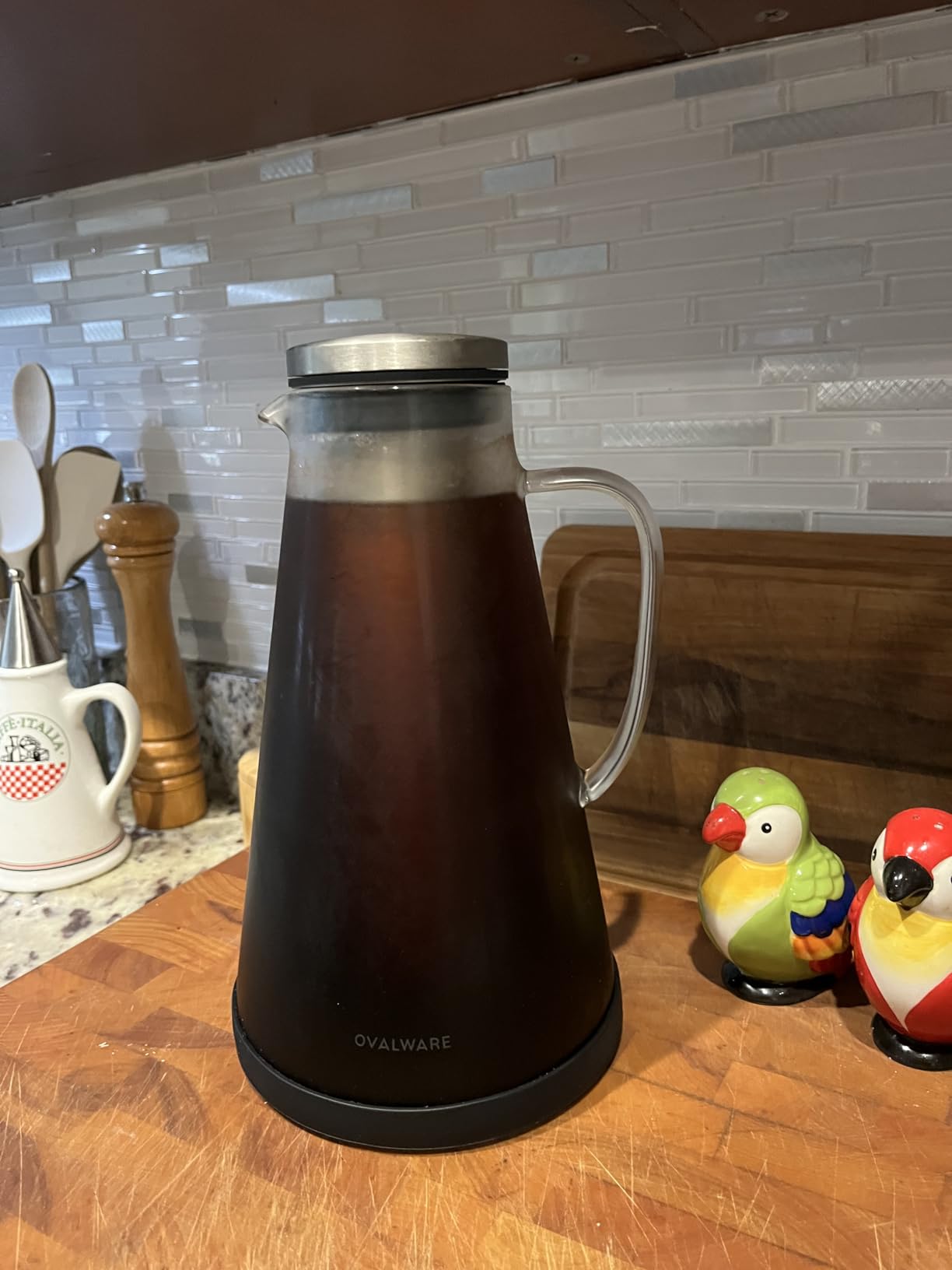 OVALWARE Airtight Cold Brew Coffee Maker with Tea Infuser & Spout 1.5L/51oz | Borosilicate Cold Brew Coffee & Iced Tea Maker with Removable Strainer & Spout customer photo 2