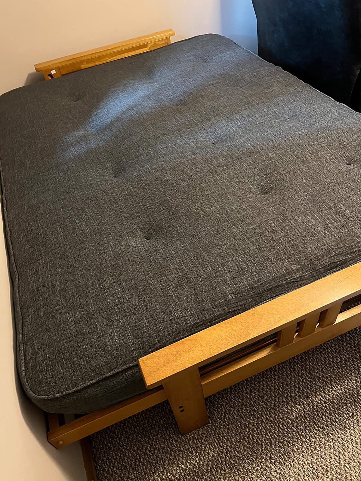 Kodiak Furniture Monterey Futon Set with Barbados Finish, Full, Linen Charcoal customer photo 1