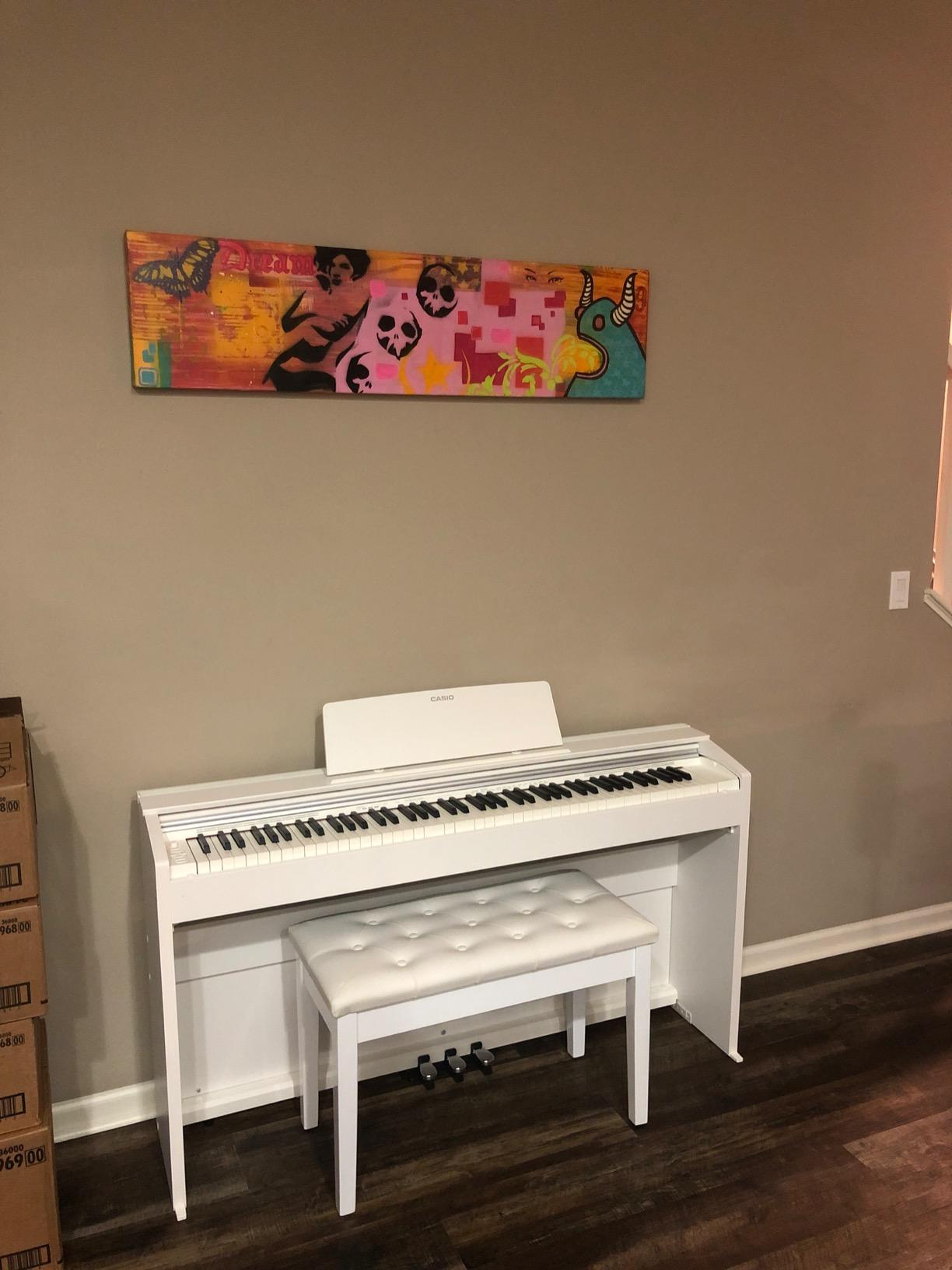 Casio Privia PX-870 - 88-Key Weighted Console Digital Piano | Tri-Sensor II Scaled Hammer Action Keys| Elegant Design | Powerful 40W 4-Speaker Sound, Concert Play, USB-MIDI | White customer photo 2