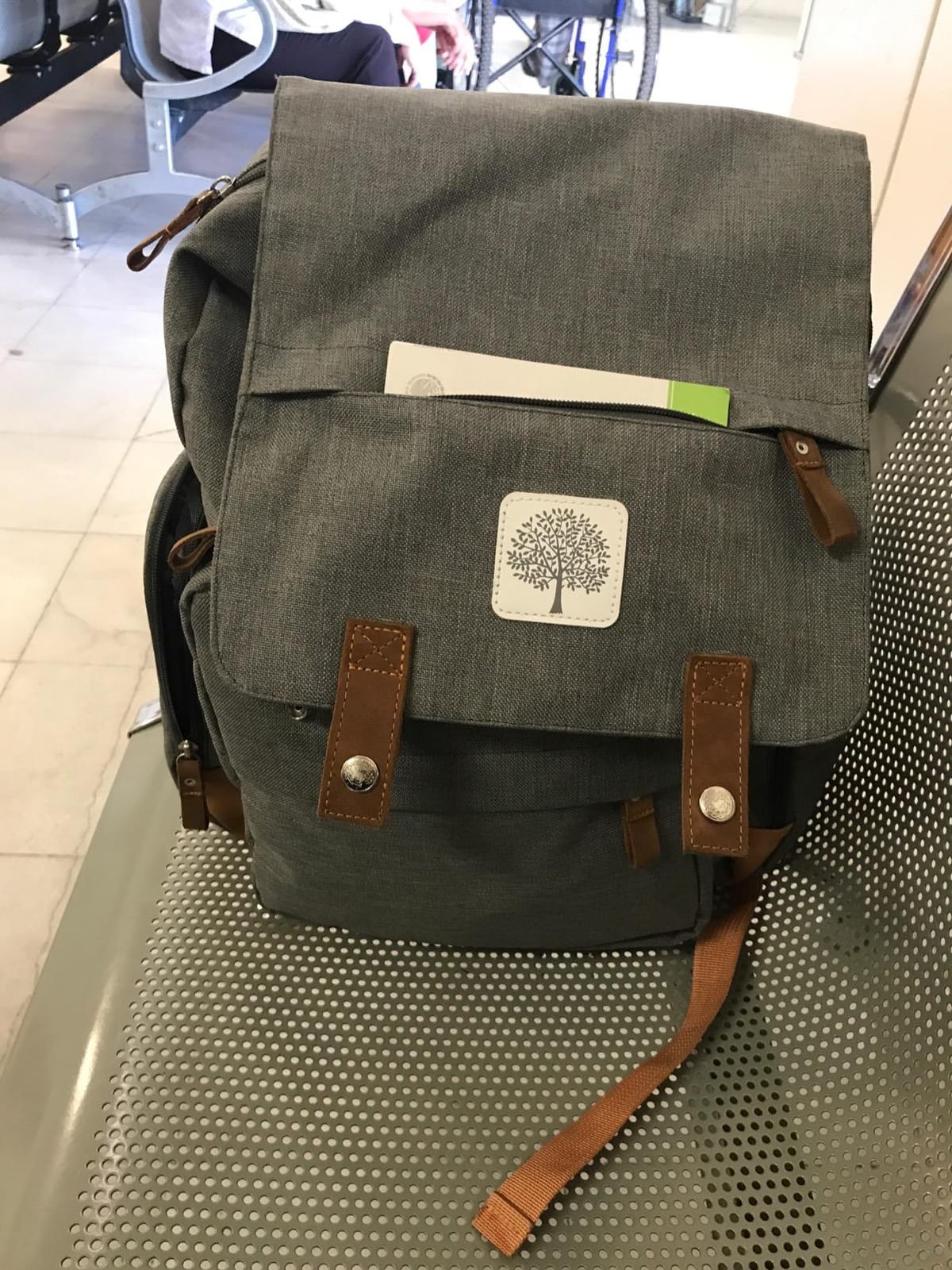 Parker Baby Co. 8-Year Original Birch Diaper Backpack - Cream | Parker Baby Co. roomy hands-free bag with insulated bottle pockets, stroller straps, and baby travel storage customer photo 1