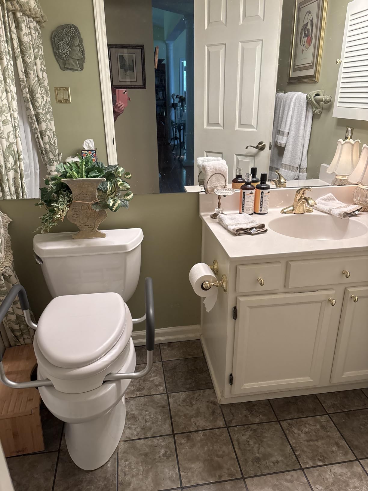 Vive Raised Toilet Seat Riser for Seniors (with Handles) - Handicap Rail | Grab Bar Seat for Over Toilet - Elevated Safety for Elderly, Disabled, Medical - Elongated customer photo 2