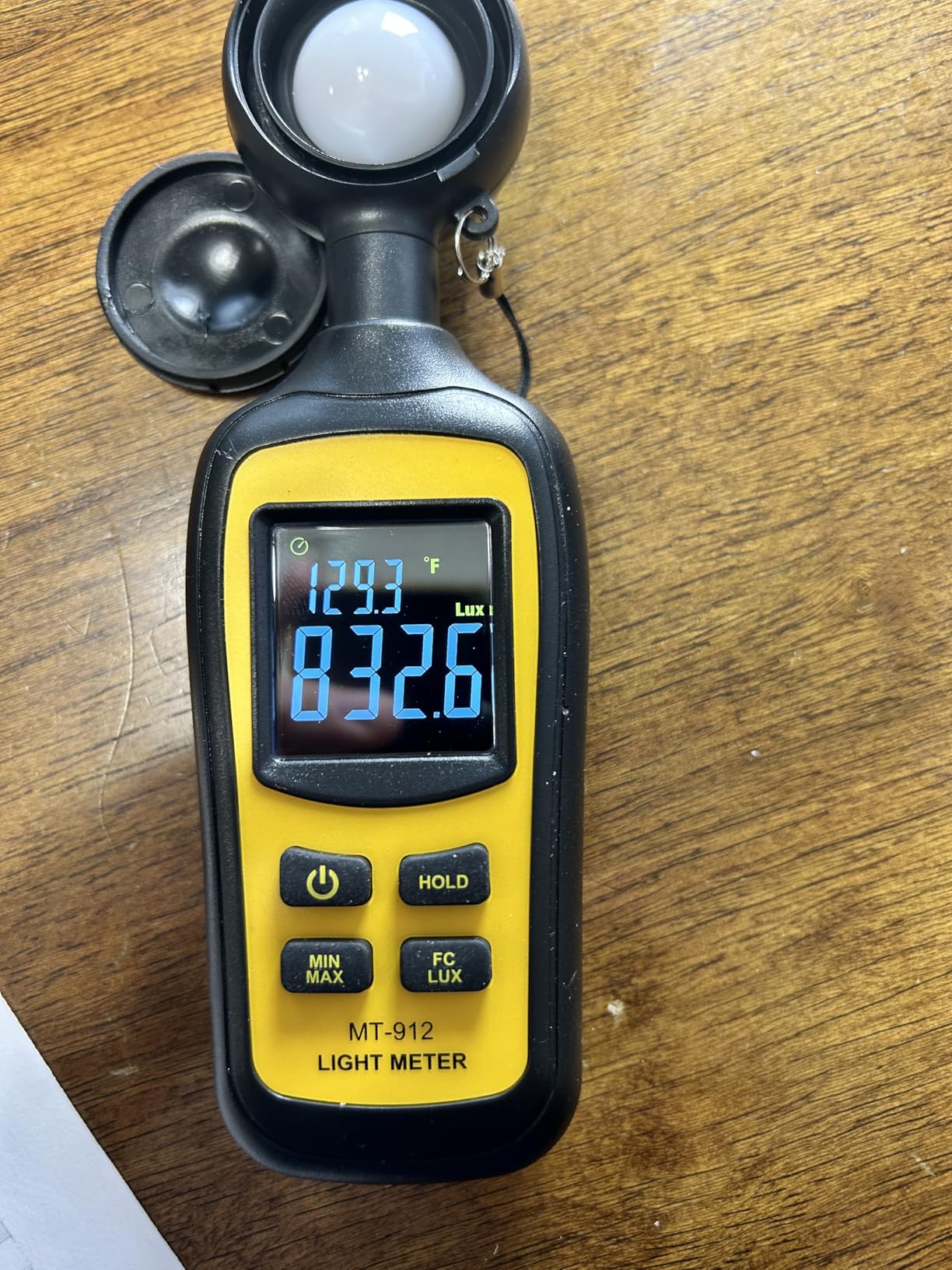 Light Meter Digital Illuminance Meter Handheld Ambient Temperature Measurer, Range up to 200,000 Lux, Luxmeter with 4 Digit Color LCD Screen customer photo 1