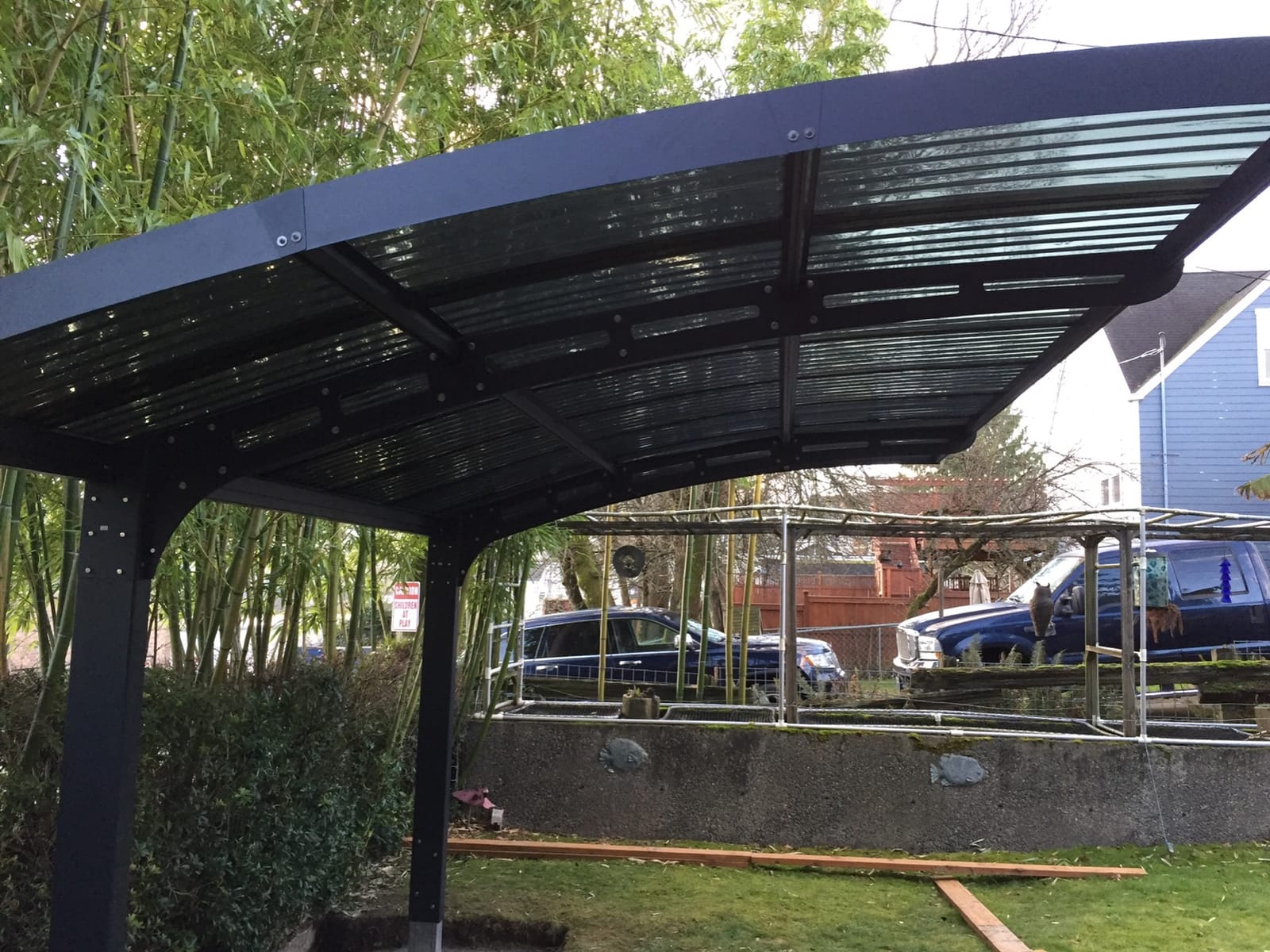 Canopia Arizona Breeze 19' x 10' x 9' Single Carport Metal, Gray | Durable Aluminum Metal Frame, UV Protected Polycarbonate Roof Panels, Freestanding Gray Canopy Awning DIY Kit Vehicle Storage customer photo 2