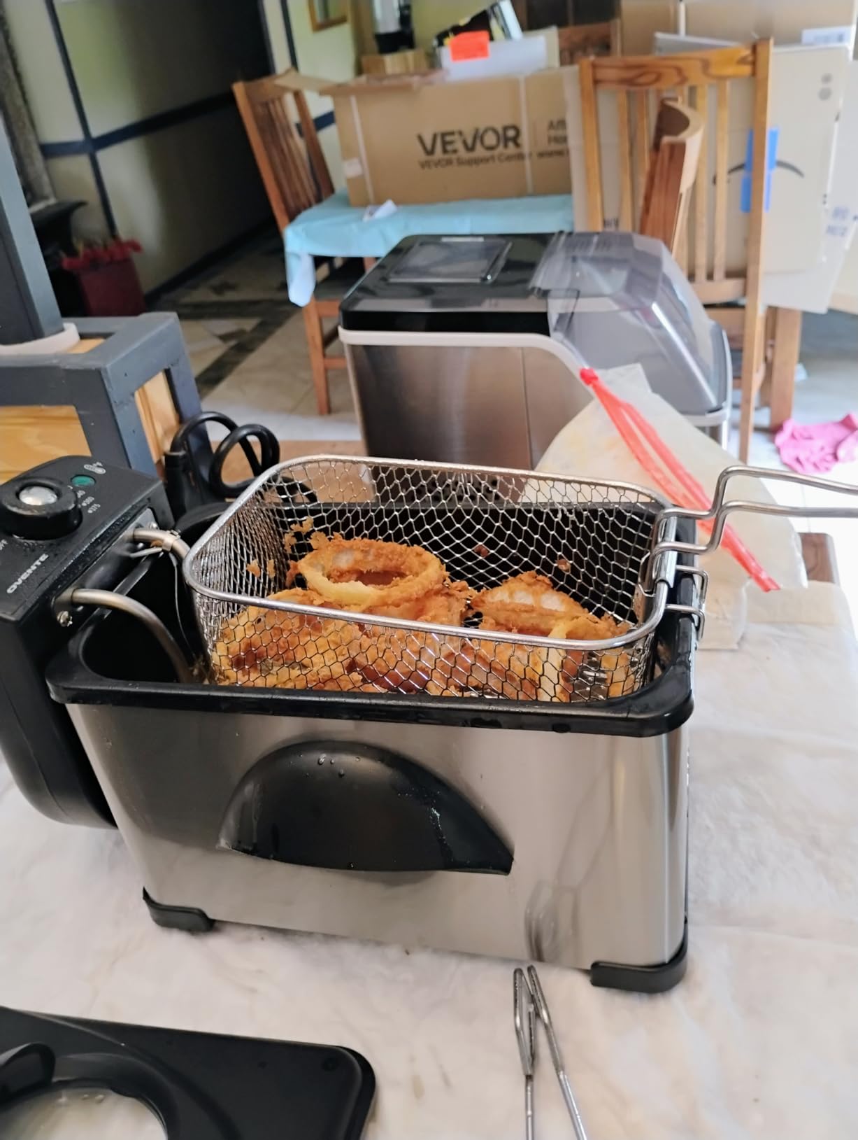 OVENTE Electric Deep Fryer, 2L Capacity, 1500W, Silver FDM2201BR | Lid w/ Viewing Window and Odor Filter, Adjustable Temperature, Stainless Steel Body customer photo 2