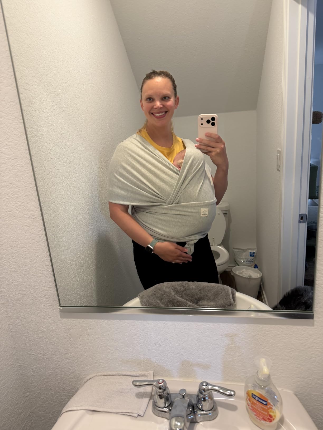 KeaBabies Baby Wrap Carrier, All in 1 Original Baby Carrier (Trendy Black) - Newborn to Toddler Sling, Easy to Wear, Hands Free Bonding, Lightweight, Breathable Infant Wraps customer photo 2