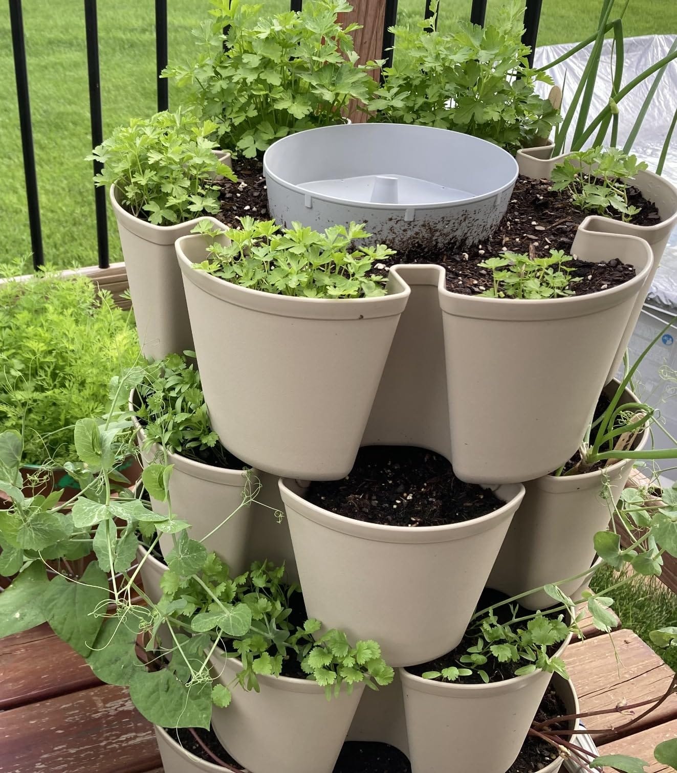 Greenstalk Patented Large 5 Tier Vertical Garden Planter with Patented Internal Watering System Great for Growing a Variety of Strawberries, Vegetables, Herbs, & Flowers (Stunning Stone) customer photo 1