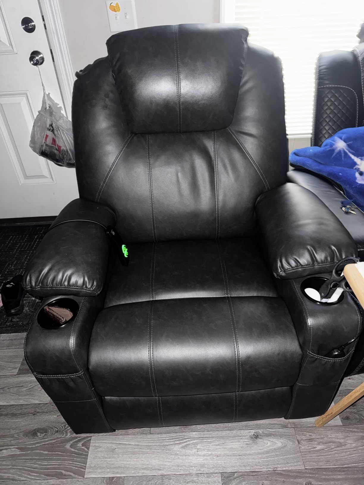 MCombo Power Lift Recliner Chair for Elderly 7040 (Medium, Light Brown) | FSC Certified, Multiple Sizes, USB&Type C Charging Port, Cup Holders, Side Pockets, Faux Leather customer photo 2