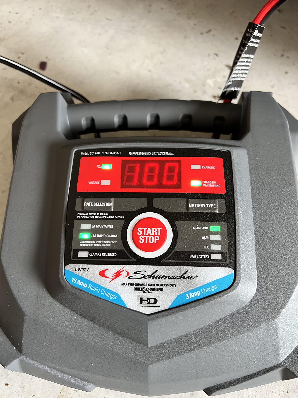Schumacher Electric Car Battery Charger 12V/6V - Trickle Charger, Maintainer for Automobile & Marine Batteries (AGM/Gel/Deep Cycle) - SC1280 | 3A Trickle Charge, Restores Batteries, Fully Automatic & Microprocessor Controlled customer photo 2
