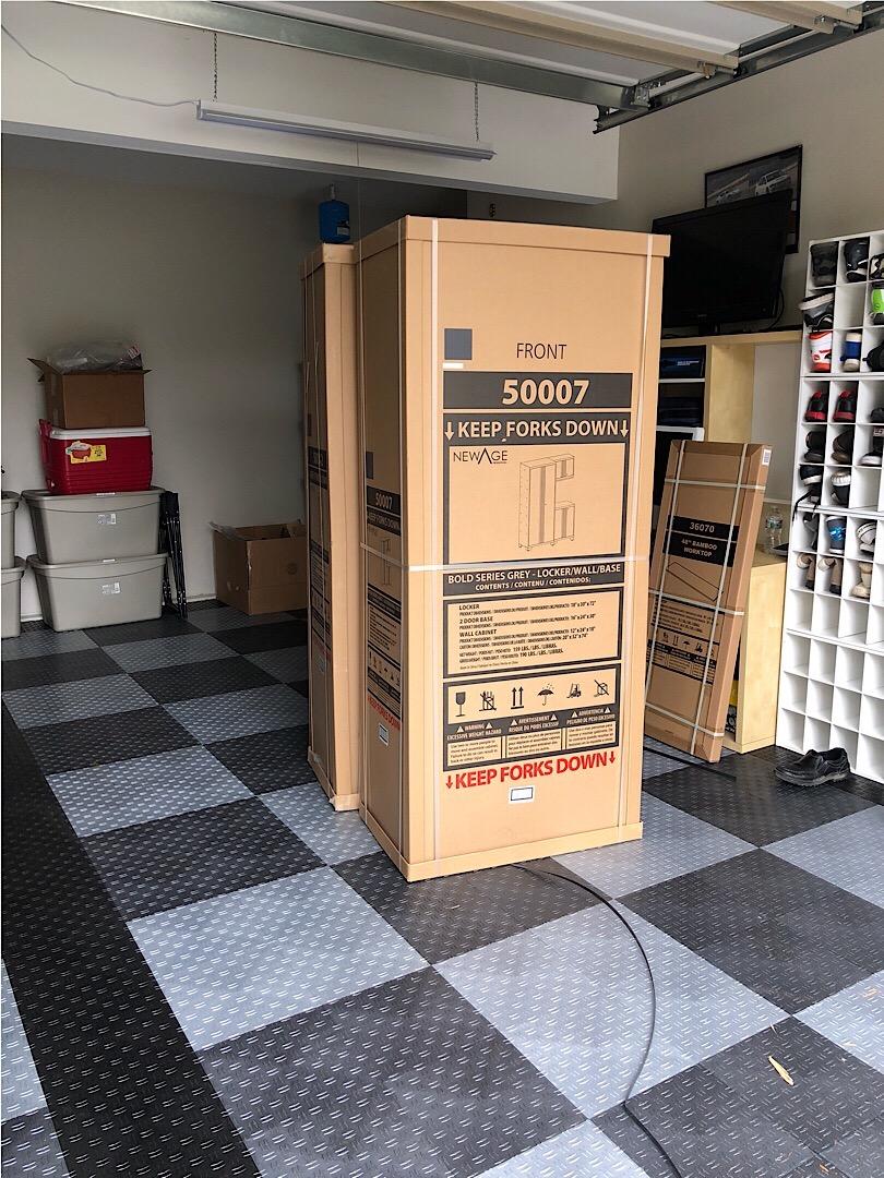 NewAge Products Garage Storage Cabinets Steel Bold Series 7 Piece Sets Includes Bamboo Worktop, Multi-Use lockers, Wall, Base and Rolling Tool Cabinets, Gray, 50421 customer photo 2