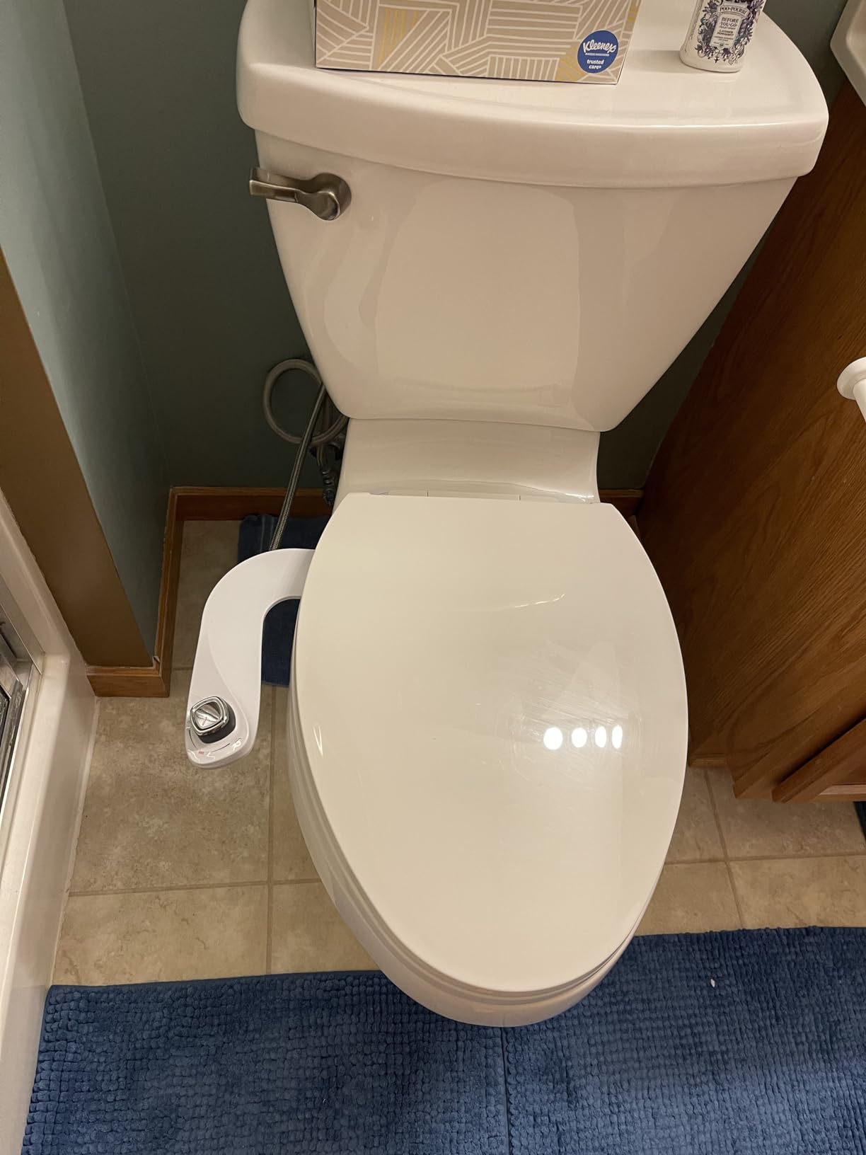 Bio Bidet SlimEdge Bidet Attachment for Toilet, Non Electric, Dual Nozzles for Front and Rear Cold Water Wash, Adjustable Water Pressure, White customer photo 1