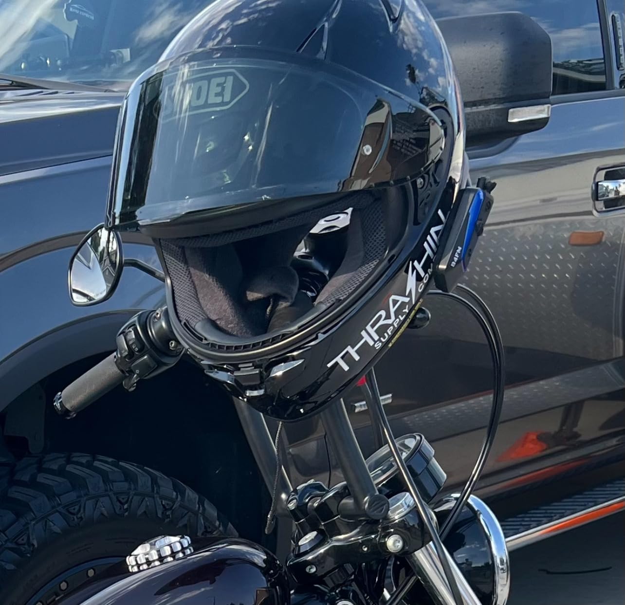 LEXIN B4FM Motorcycle Bluetooth Headset, 10 Riders Helmet Bluetooth Intercom, Universal IP67 Communication Systems with Music Sharing, Noise Cancellation, FM Radio, Fit for Snowmobile, 2 Pack customer photo 1
