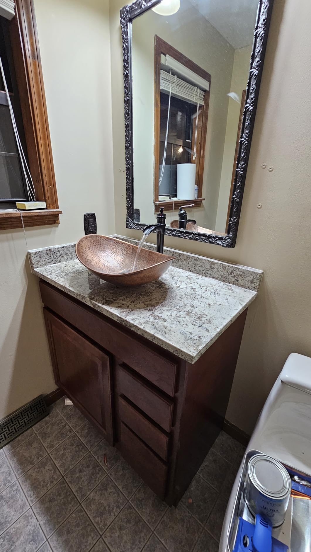 Monarch Abode Bathroom Sink - 19-Inch Harbor Vessel Bathrooms Countertop Sink, Bathroom Vessel Sinks, Above Counter Hand Hammered Pure Copper Bath Sinks for Restroom Vanity or Powder Room customer photo 2