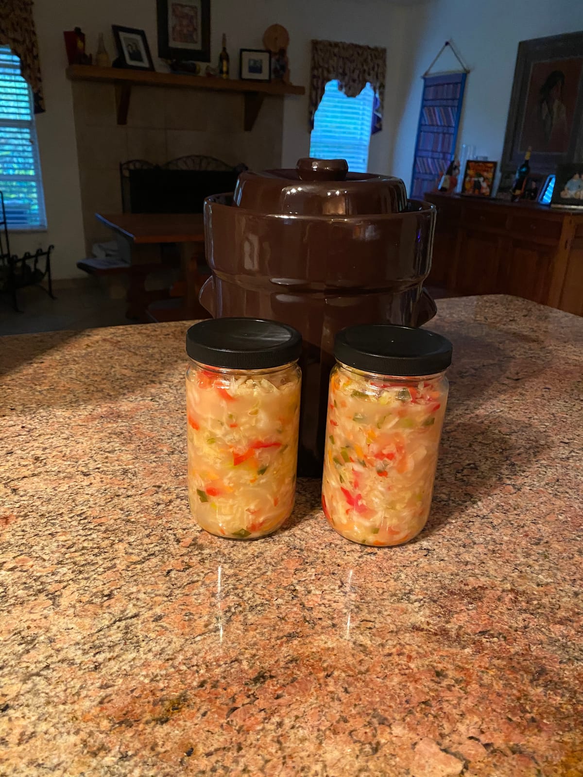 SEEUTEK Fermentation Crock Jar 1.3 Gallon for Sauerkraut Pickling Kimchi | 5 Liter, Stoneware Pot, Fermenting, Pickles, Vegetables, Kombucha, Glazed Fermenter with Stone Weights, Lid, Weights & Pounder customer photo 2
