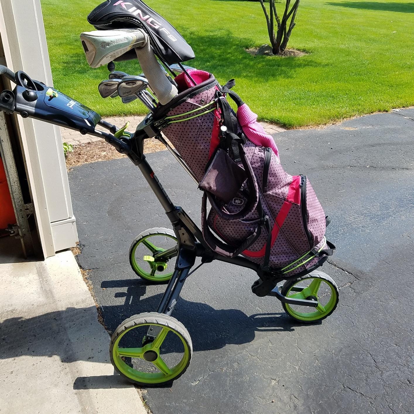 CUBE Cart - 3-Wheel Golf Push Cart | Ultra-Compact 14.5 Lb, Two-Step Fold, Adjustable Handle, Foot Brake, Umbrella Holder, Storage, 6 Colourways customer photo 2