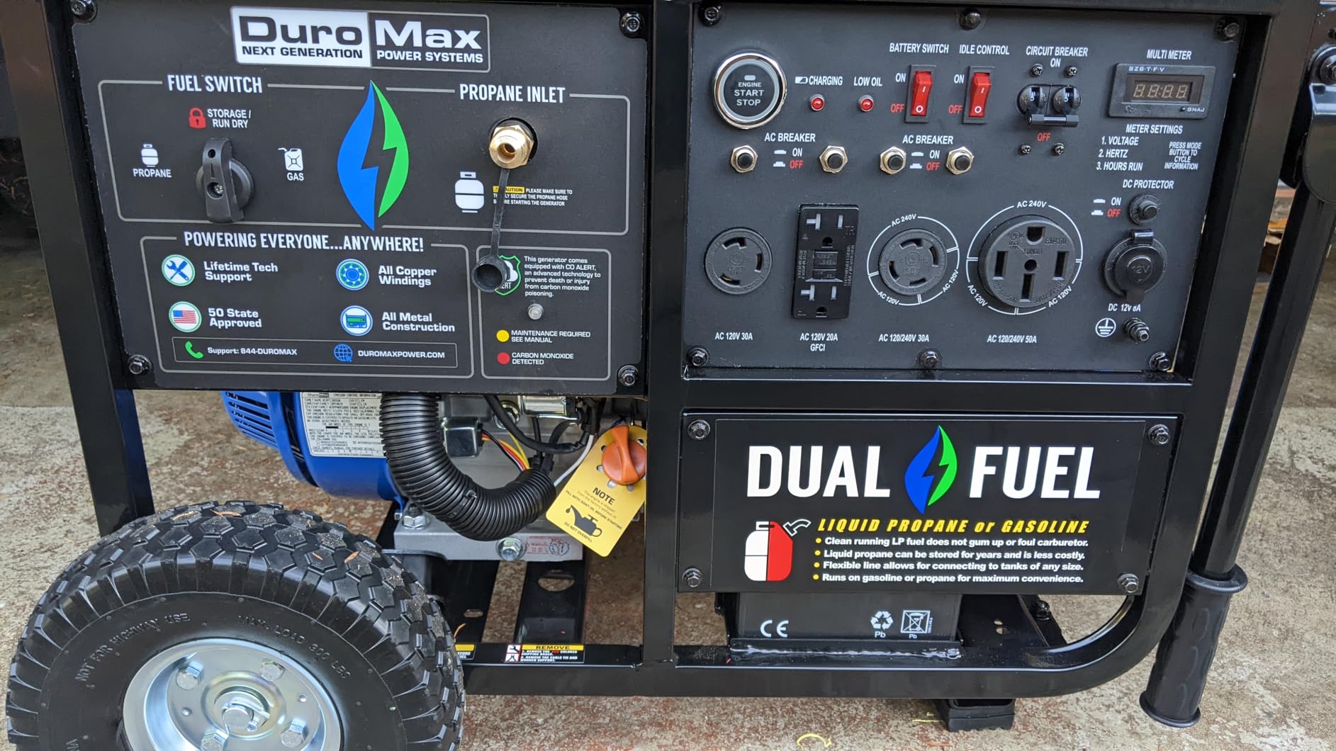 DuroMax XP13000EH 13,000-Watt Dual Fuel Portable Generator - Gas & Propane, Electric Start, Whole Home Backup Power, Transfer Switch Ready, RV & Emergency Ready customer photo 2