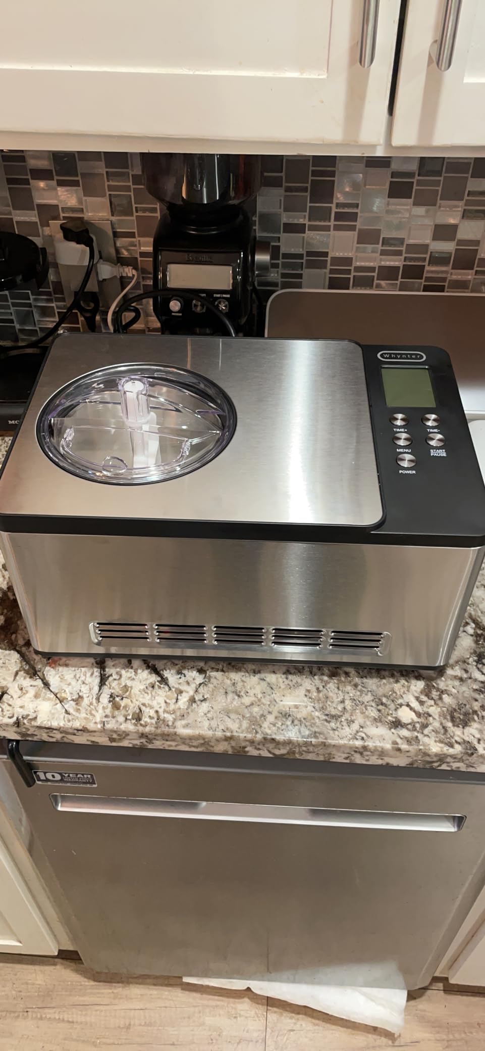 Whynter Ice Cream Maker Machine & Yogurt Automatic 2 Qt. with Built-In Compressor, LCD Digital Display & Timer, No Pre-Freezing, ICM-220SSY, Stainless Steel customer photo 2