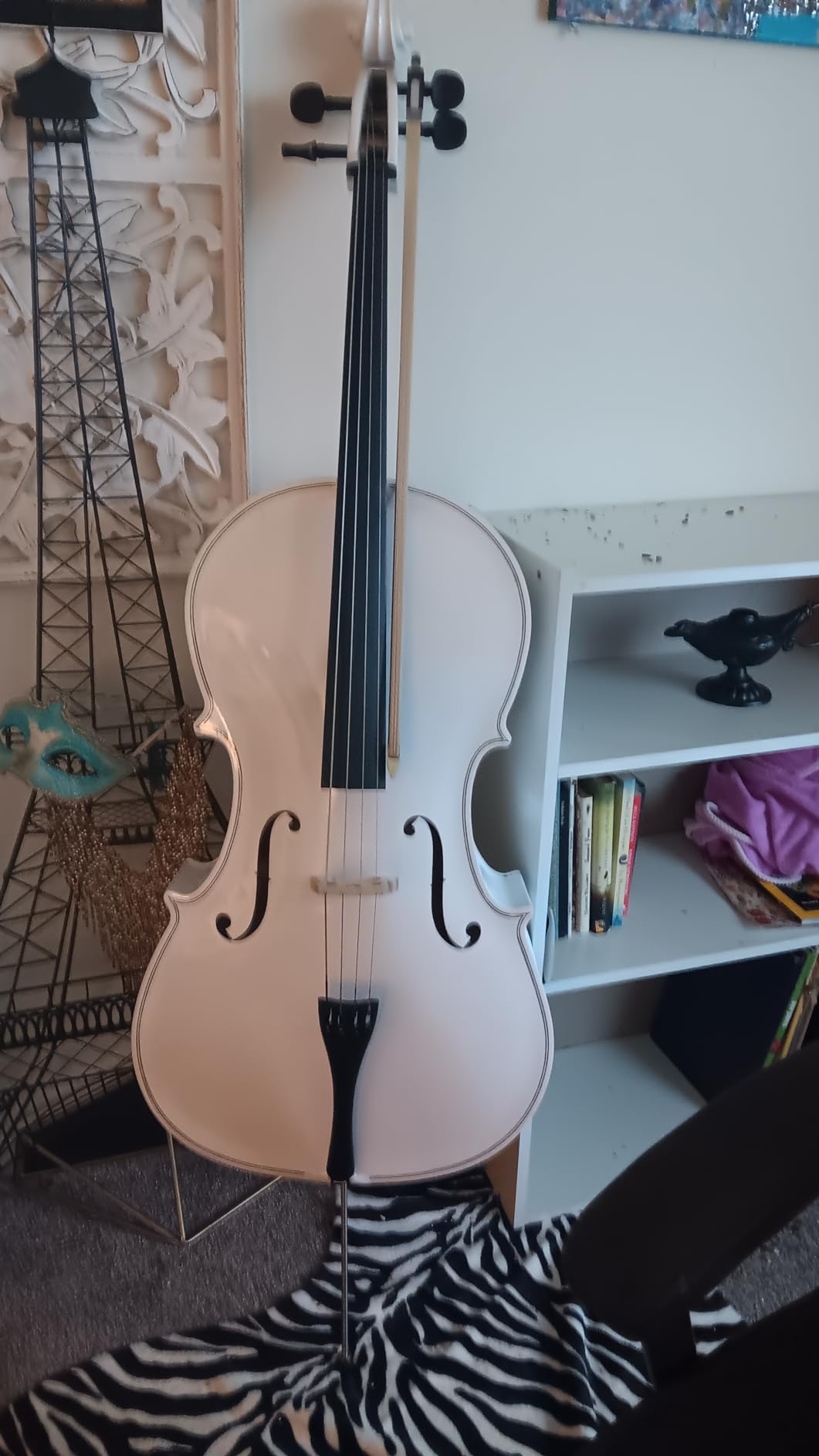 LYKOS 4/4 Acoustic Cello + Case + Bow + Rosin Wood Color Beautiful Varnish Finishing (Matt Natural) customer photo 2
