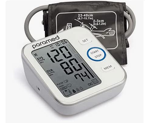 Paramed Blood Pressure Monitor - Bp Machine - Automatic Upper Arm Blood Pressure Cuff 8.7-16.5 inches - Large LCD Display 120 Sets Memory - Device Bag & Batteries Included customer photo 1