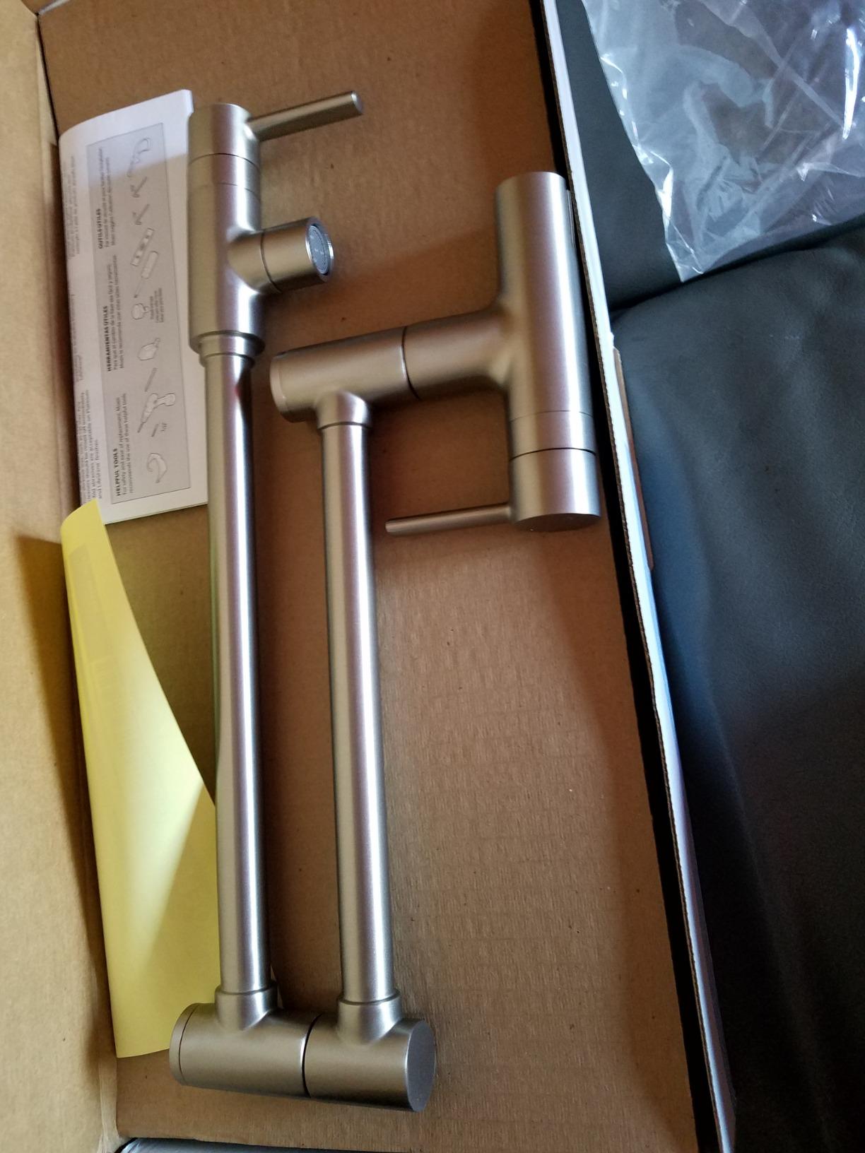 Moen Matte Black Modern Wall Mount Folding Swing Arm Pot Filler, Double Jointed Kitchen Stove Faucet, S665BL customer photo 1