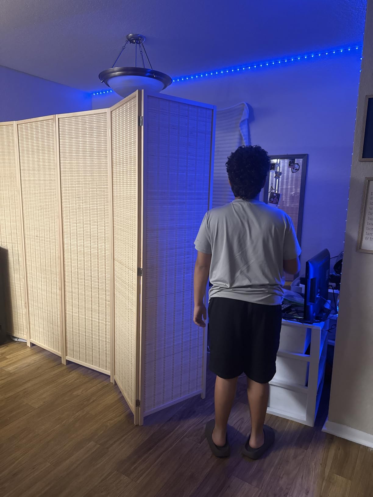 JOSTYLE Room Divider 4 Panel Folding Privacy Screen, Woven Bamboo, Wooden | 6 ft. Tall, Extra Wide, Japanese style, Freestanding partition wall, Room Separator, No assembly, Bedroom, office 71