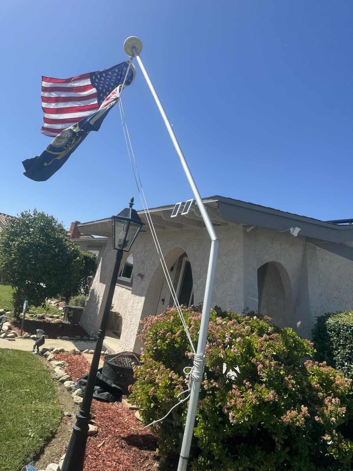 20FT Sectional Flag Pole Kit, 14 Gauge Extra Thick Heavy Duty Aluminum Outdoor In ground Flagpole for Residential or Commercial, Silver customer photo 1