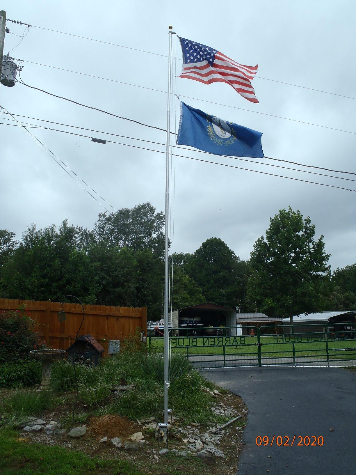 20FT Sectional Flag Pole Kit, 14 Gauge Extra Thick Heavy Duty Aluminum Outdoor In ground Flagpole for Residential or Commercial, Silver customer photo 2