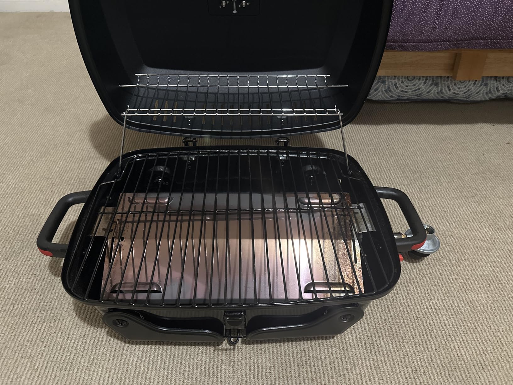 Megamaster Tabletop 1 Burner Gas Grill, Foldable Legs with Warming Rack | 11000 BTU, Built-In Thermometer, Push Ignition, 360 Sq In Cooking Space, For Camping & Tailgating customer photo 1