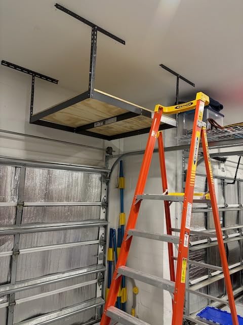 MonsterRax 4x8 Overhead Storage Rack Frame Kit, Hammertone, 24