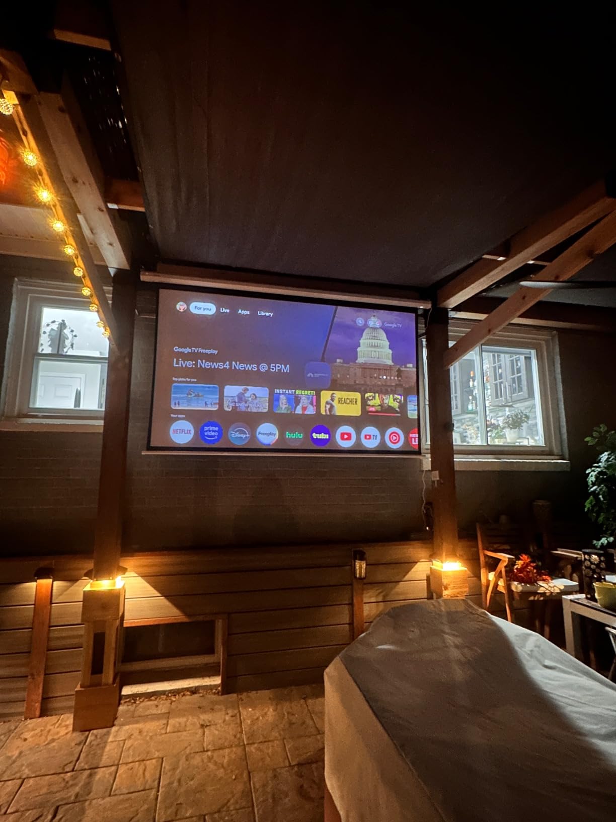 Motorized Projector Screen with Remote Control, No Wrinkles, Without Dents, HD Screen, for Home Theater Office Classroom TV Usage (92inch 16:9) customer photo 1