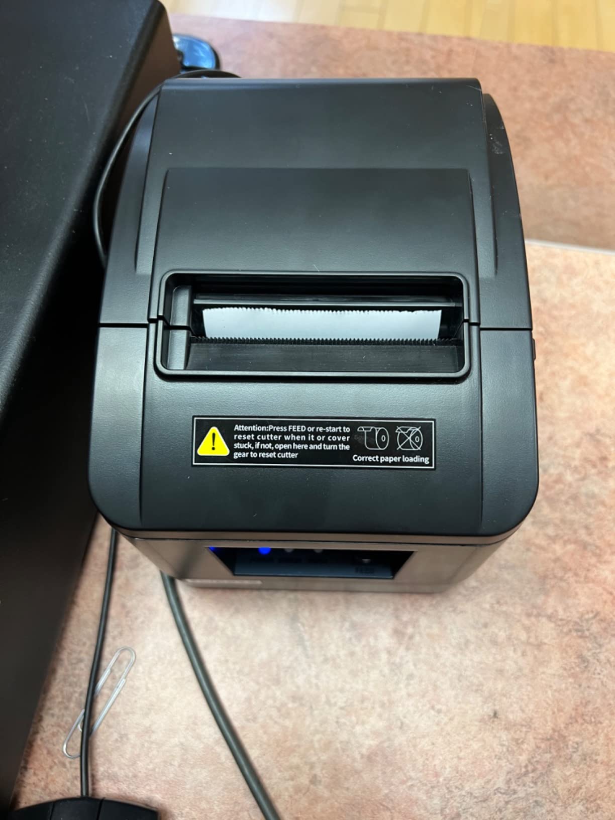 MUNBYN 80mm USB Thermal Receipt Printer P098, POS Printer with Auto Cutter | ESC POS command support for Windows and Mac with auto cutter, USB interface only and does not support Square customer photo 1