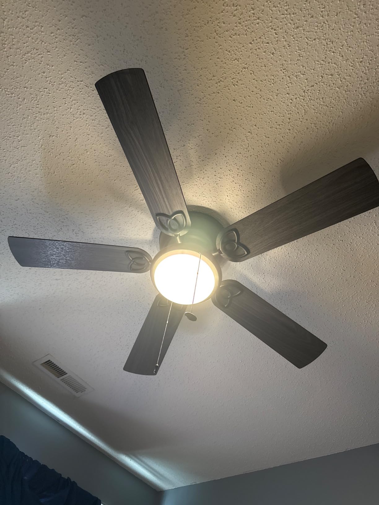Prominence Home Benton Traditional 52 Inch Ceiling Fan with Light, LED Flush Mount Ceiling Fan, Indoor Fan with 5 Blades, Matte Black and Gray Cedar Blade Finish Options, Matte Black customer photo 1