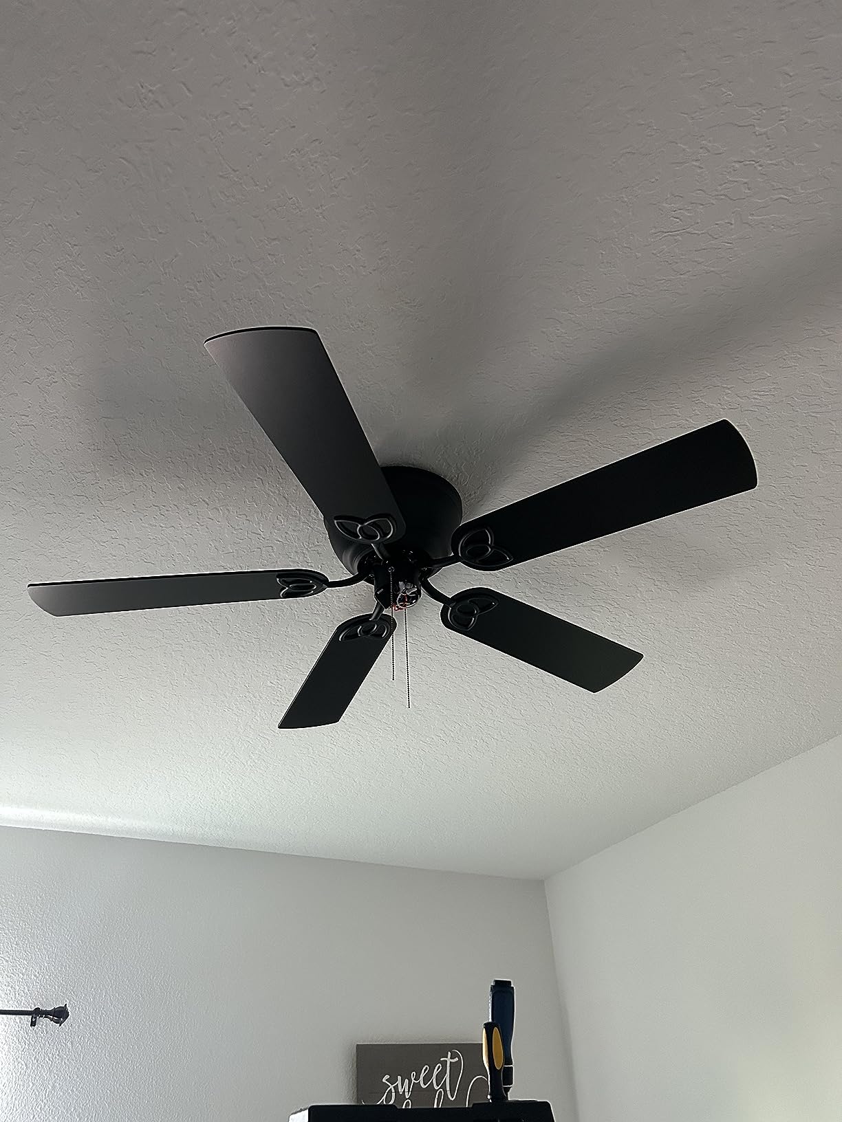 Prominence Home Benton Traditional 52 Inch Ceiling Fan with Light, LED Flush Mount Ceiling Fan, Indoor Fan with 5 Blades, Matte Black and Gray Cedar Blade Finish Options, Matte Black customer photo 2