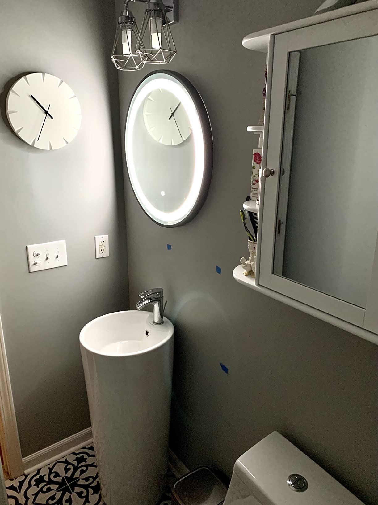 Monaco Circular Basin Pedestal Sink in Glossy White SM-PS307 customer photo 1