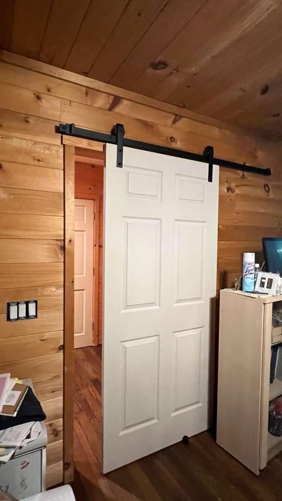 CCJH 6FT/72inch Sliding Barn Door Hardware Kit for Single Door Carbon Steel Black customer photo 1