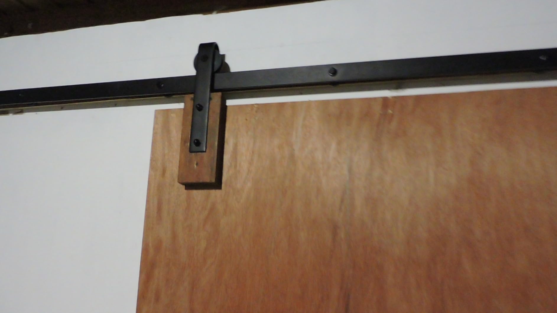 CCJH 6FT/72inch Sliding Barn Door Hardware Kit for Single Door Carbon Steel Black customer photo 2