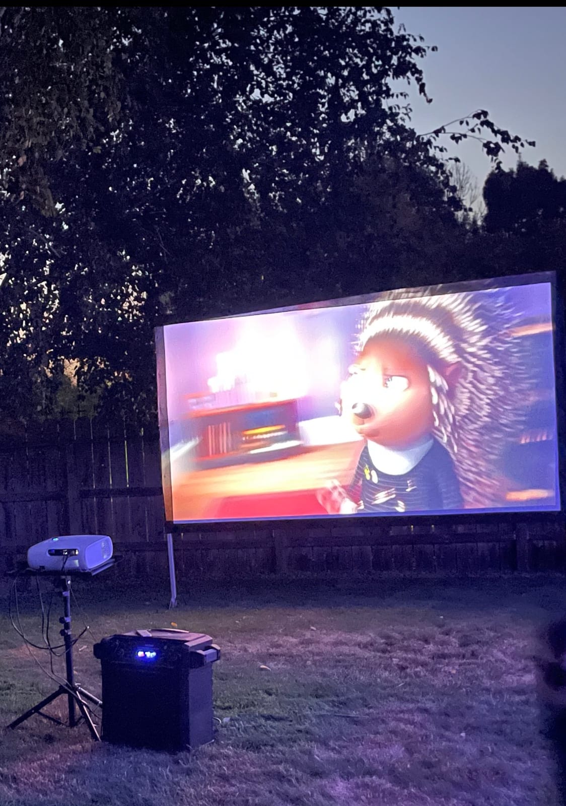 Projector Screen 120 inch,Outdoor Projector Screen with 3-Layers PVC | Polyester-Free Anti-Light 4K HD Screen,Sturdy Aluminum Frame,Easy Setup,Perfect for Poolside, Backyard, and Party Nights customer photo 2