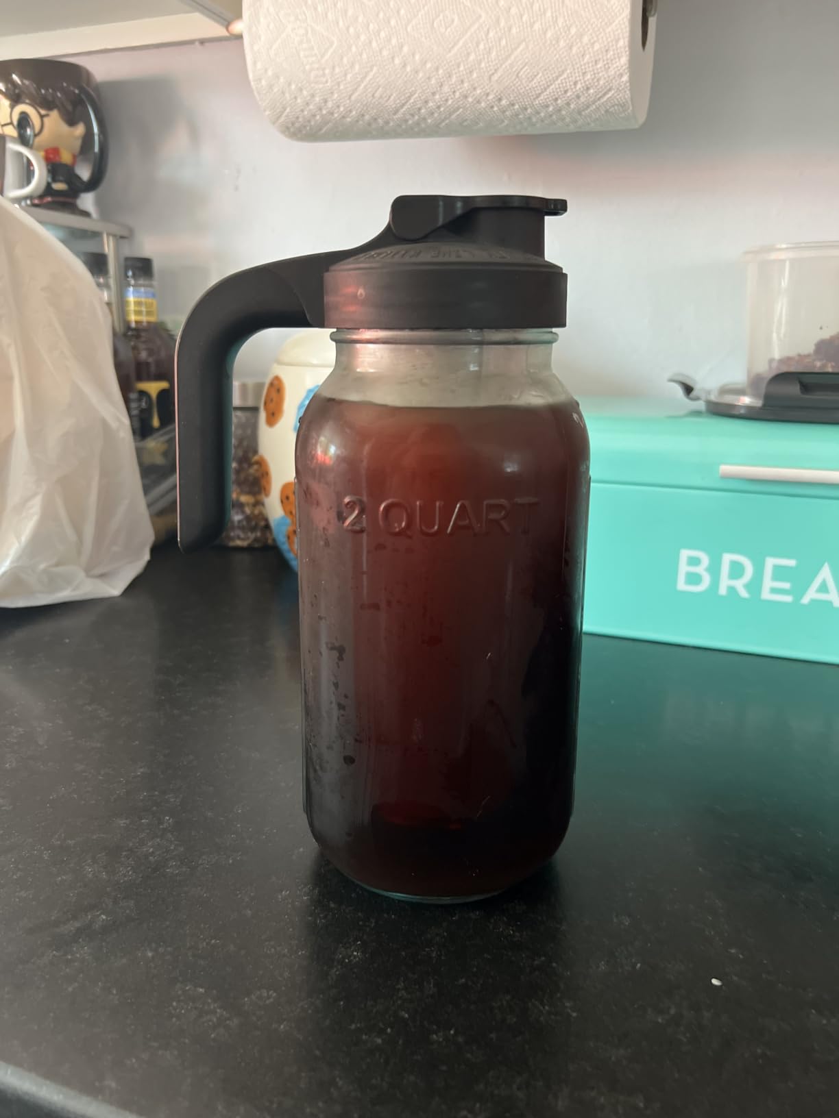 County Line Kitchen 64oz Cold Brew Coffee Maker with Leak Proof Lid - Gray | Glass Cold Brew Coffee Maker - Wide Mouth Mason Jar, Stainless Steel Filter & Leak-Proof Lid customer photo 2